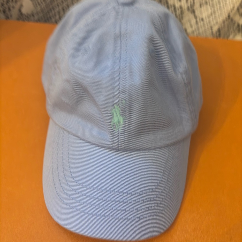 NWT Polo Ralph Lauren Kid’s Light Blue Cap with Green Pony Logo